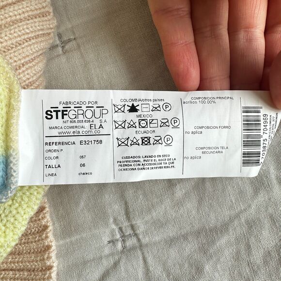 ✨ ELA Pastel Rainbow Knit Sweater Vest | Cable | Size 6 - Picture 5 of 5